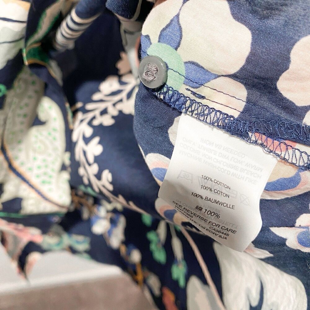 J. CREW Liberty Blouse Top in Symphony Floral Women’s 0 Navy Sleeveless Tank - Picture 6 of 10